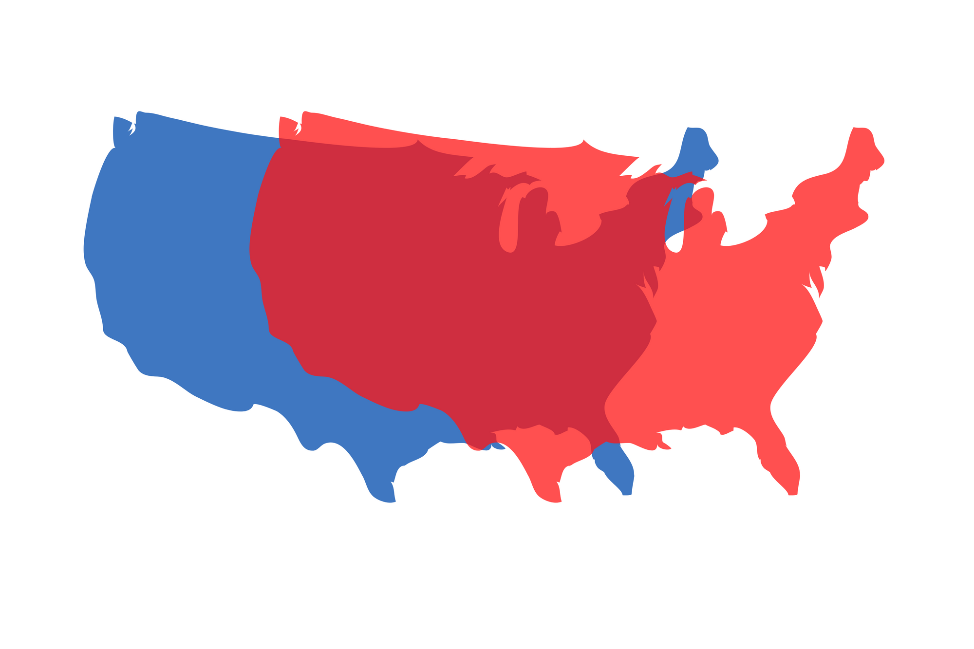 Så blev delstaterna röda och blåa